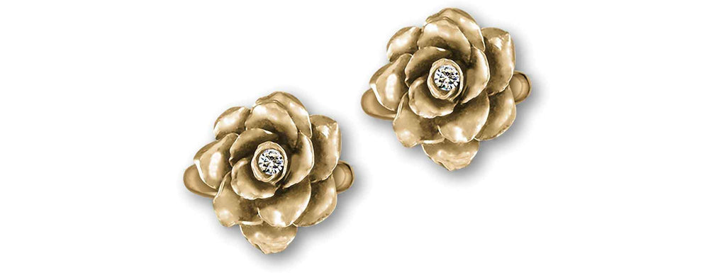 Gardenia Charms Gardenia Cufflinks 14k Gold Gardenia With Diamonds Jewelry Gardenia jewelry