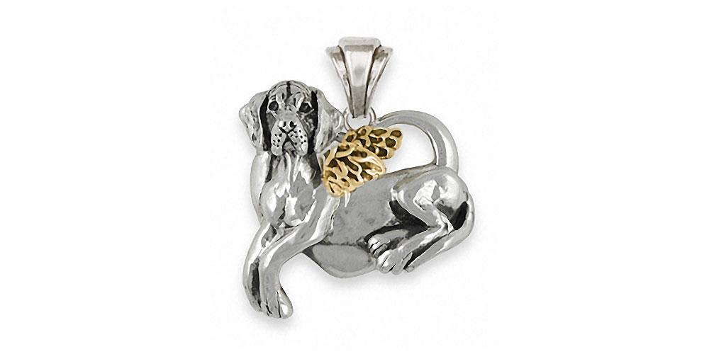 Great Dane Charms Great Dane Pendant Silver And 14k Gold Dog Jewelry Great Dane jewelry