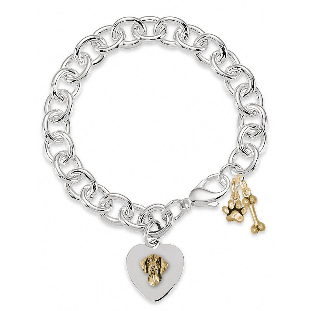 Great Dane Charms Great Dane Bracelet Silver And 14k Gold Dog Jewelry Great Dane jewelry