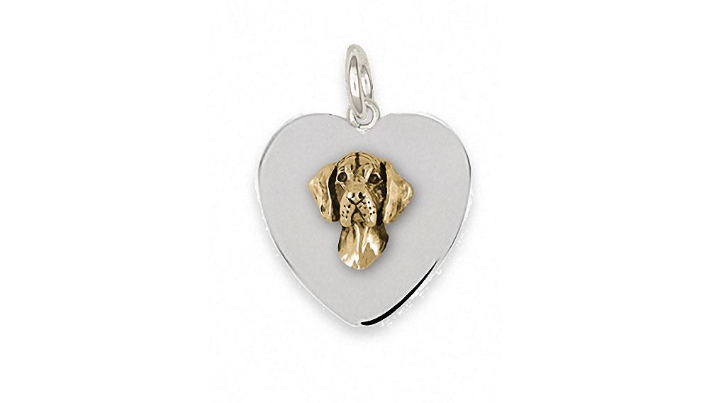 Great Dane Charms Great Dane Charm Silver And 14k Gold Dog Jewelry Great Dane jewelry