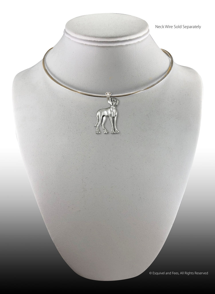 Great Dane Jewelry Sterling Silver Handmade Great Dane Pendant  GD16-P