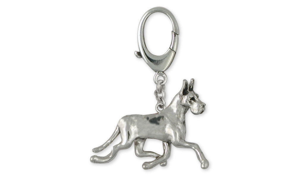 Great Dane Charms Great Dane Zipper Pull Sterling Silver Dog Jewelry Great Dane jewelry