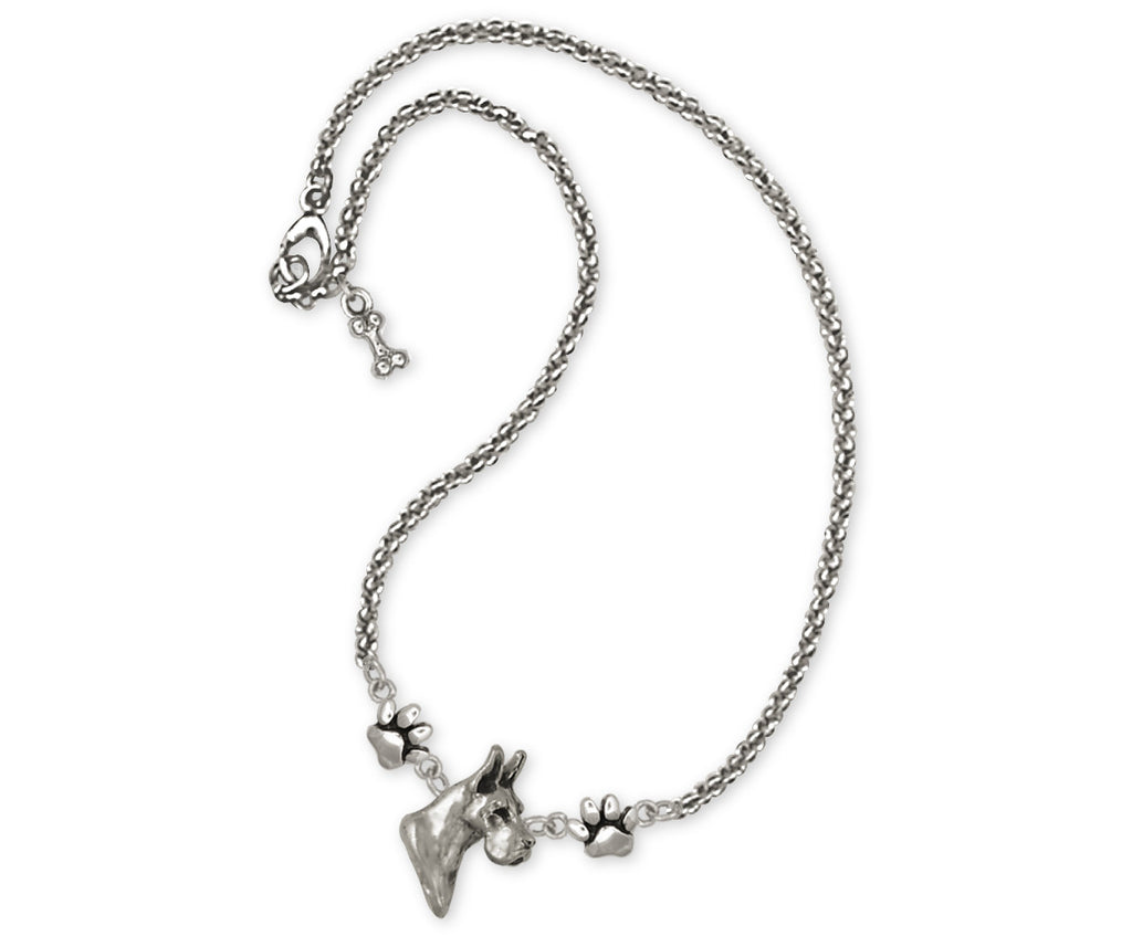 Great Dane Charms Great Dane Ankle Bracelet Sterling Silver Dog Jewelry Great Dane jewelry