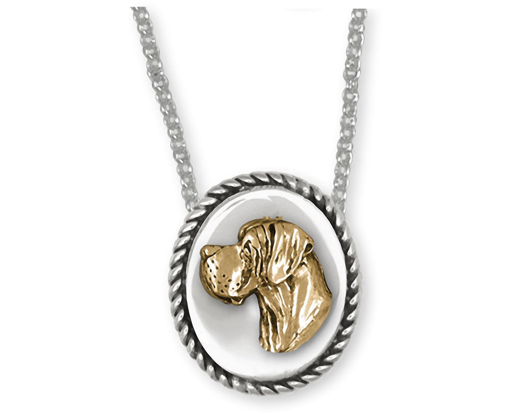 Great Dane Charms Great Dane Necklace Silver And 14k Gold Great Dane Jewelry Great Dane jewelry