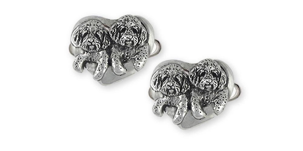 Double Goldendoodle Charms Double Goldendoodle Cufflinks Sterling Silver Dog Jewelry Double Goldendoodle jewelry