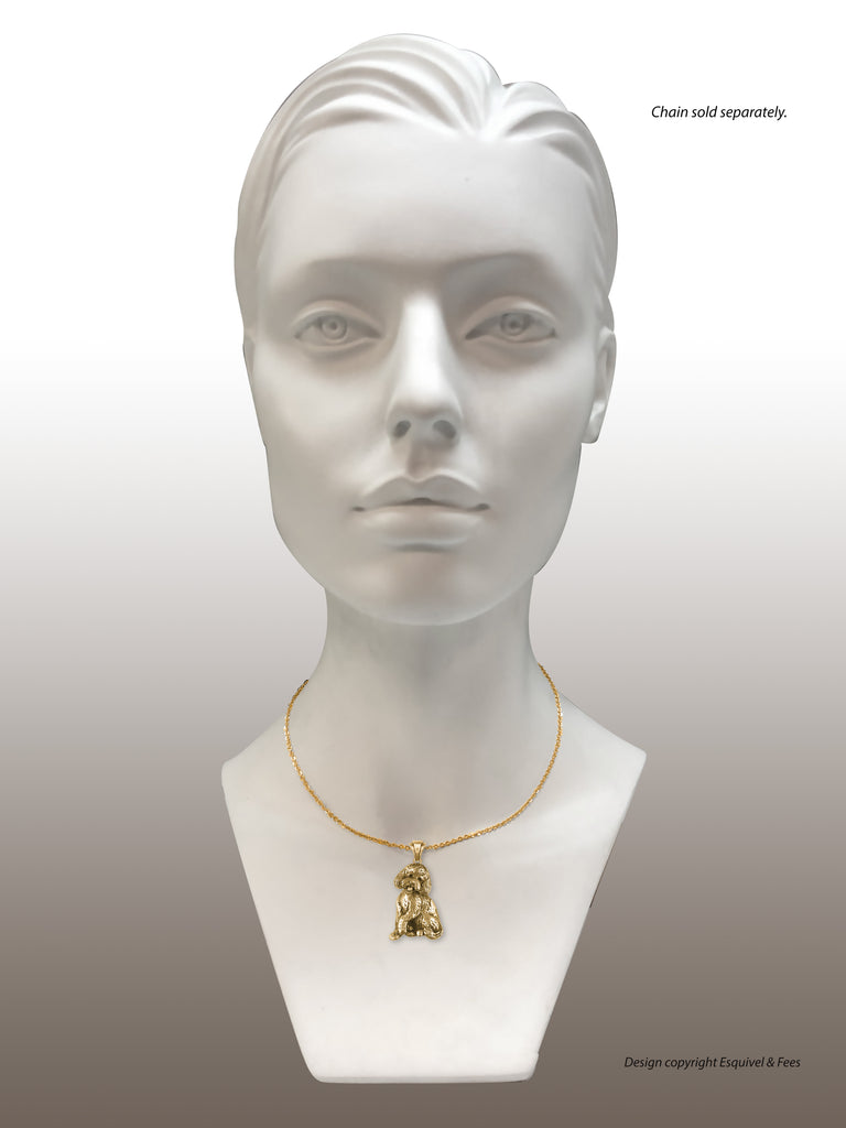 Goldendoodle Jewelry 14k Gold Vermeil Handmade Goldendoodle Pendant  GDL9-PVM