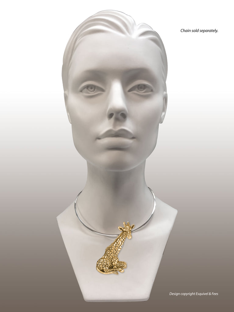 Giraffe Jewelry 14k Gold Vermeil Handmade Giraffe Pendant  GFF2-NKVM