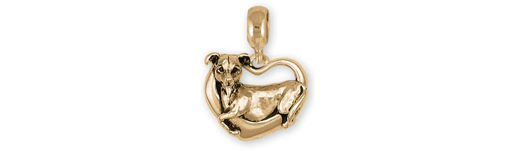 Greyhound Charms Greyhound Charm Slide 14k Yellow Gold Greyhound Jewelry Greyhound jewelry