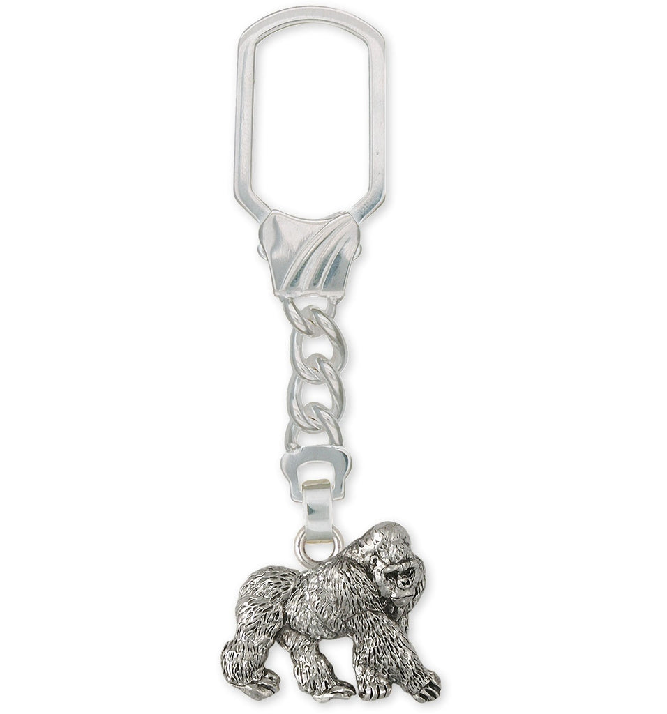 Gorilla Charms Gorilla Key Ring Sterling Silver Gorilla Jewelry Gorilla jewelry
