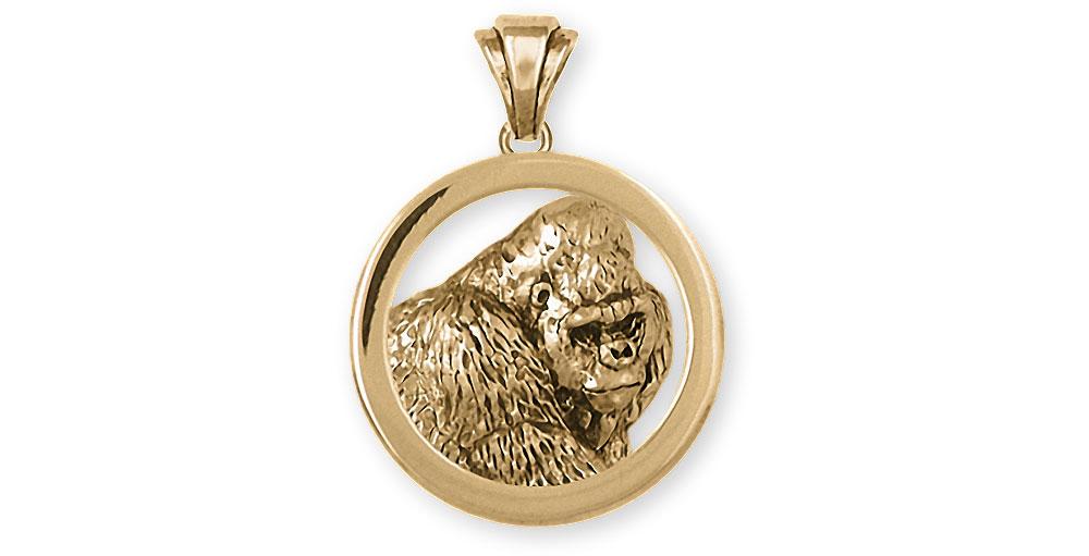 Gorilla Charms Gorilla Pendant 14k Gold Gorilla Jewelry Gorilla jewelry
