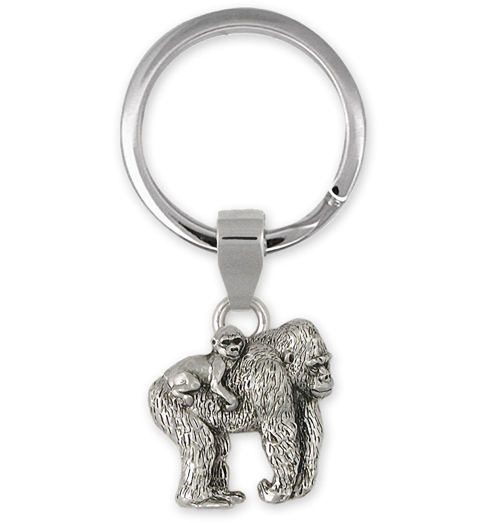 Gorilla Charms Gorilla Key Ring Sterling Silver Gorilla Jewelry Gorilla jewelry