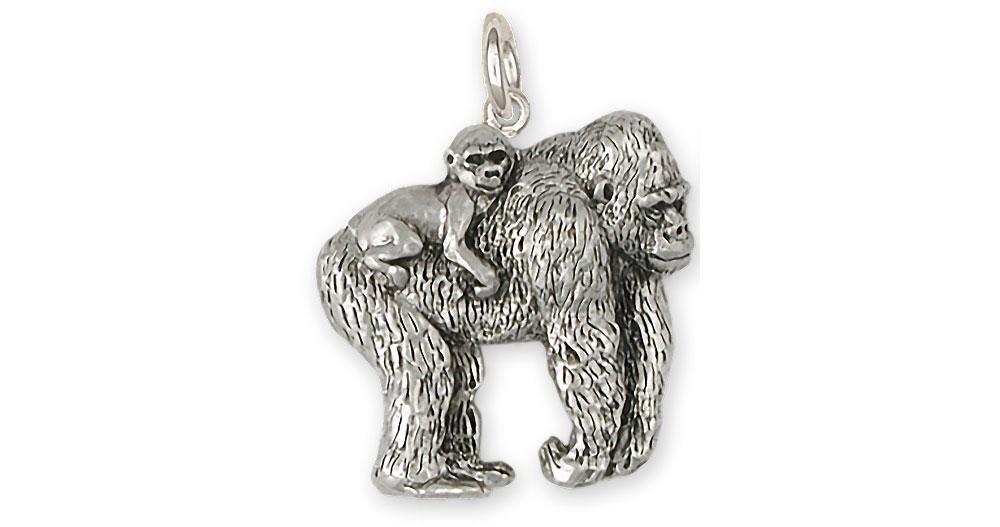 Gorilla Charms Gorilla Charm Sterling Silver Gorilla Jewelry Gorilla jewelry