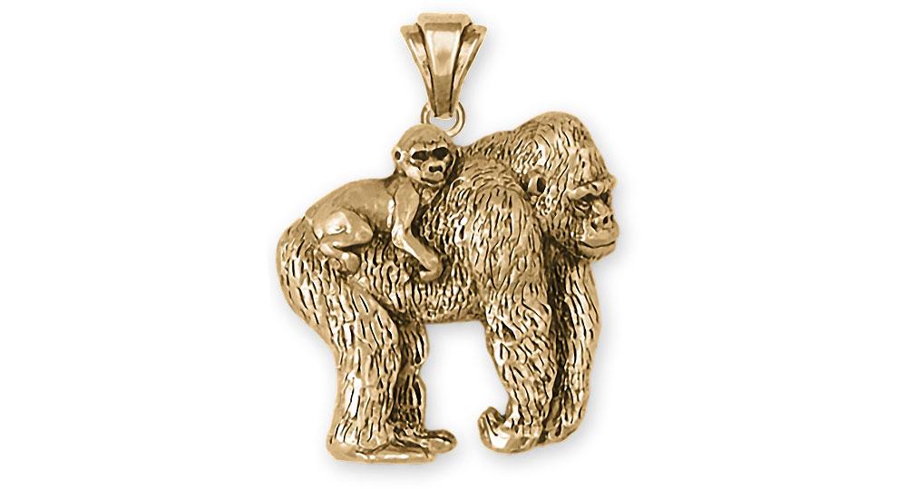 Gorilla Charms Gorilla Pendant 14k Gold Gorilla Jewelry Gorilla jewelry