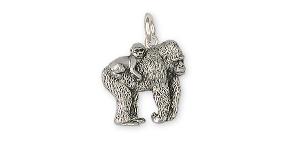 Gorilla Charms Gorilla Charm Handmade Sterling Silver Wildlife Jewelry Gorilla jewelry
