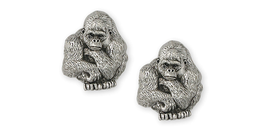 Gorilla Charms Gorilla Cufflinks Sterling Silver Gorilla Jewelry Gorilla jewelry