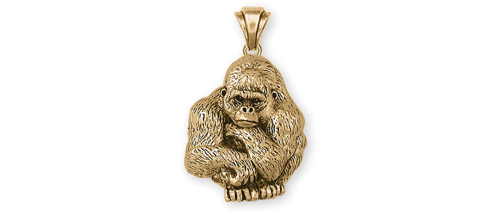 Gorilla Charms Gorilla Pendant 14k Gold Vermeil Gorilla Jewelry Gorilla jewelry