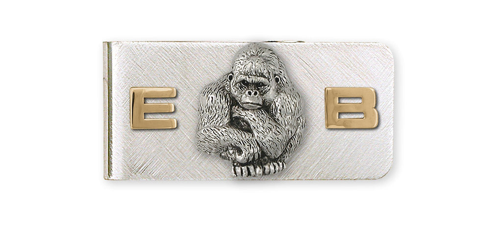Gorilla Charms Gorilla Money Clip Silver And 14k Gold Gorilla Jewelry Gorilla jewelry