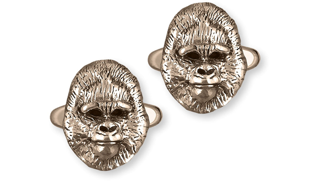 Gorilla Charms Gorilla Cufflinks Yellow Bronze Gorilla Jewelry Gorilla jewelry