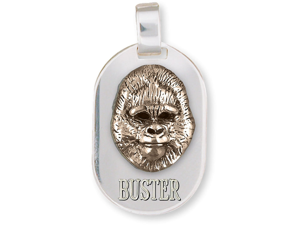 Gorilla Charms Gorilla Pendant Sterling Silver And Yellow Bronze Gorilla Jewelry Gorilla jewelry