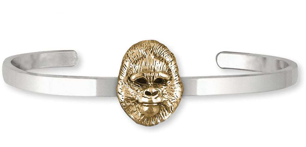 Gorilla Charms Gorilla Bracelet Silver And 14k Gold Gorilla Jewelry Gorilla jewelry