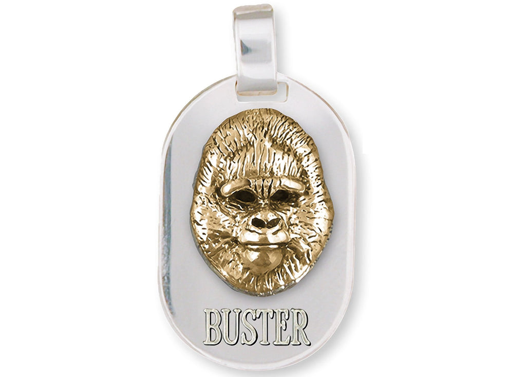 Gorilla Charms Gorilla Pendant Silver And 14k Gold Gorilla Jewelry Gorilla jewelry