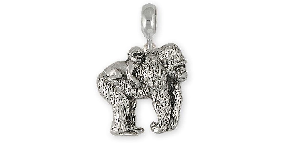Gorilla Charms Gorilla Charm Slide Sterling Silver Gorilla Jewelry Gorilla jewelry