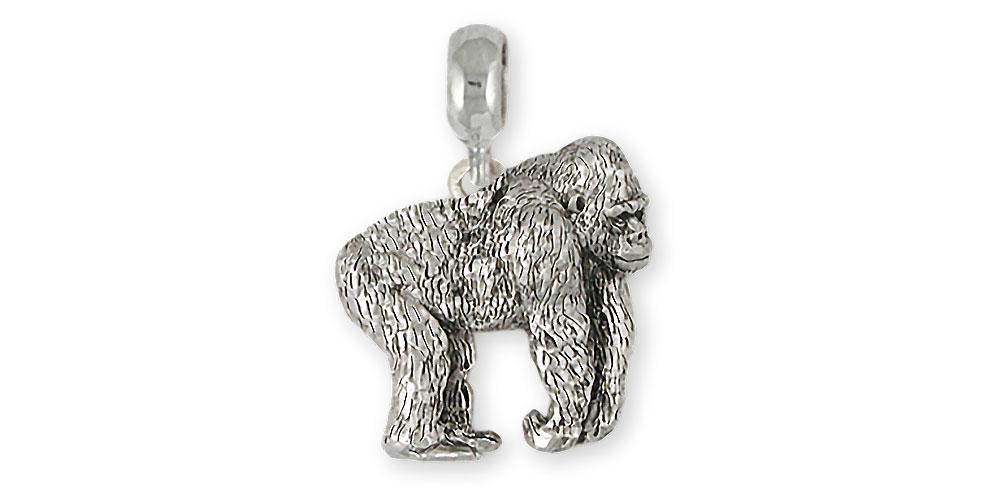 Gorilla Charms Gorilla Charm Slide Sterling Silver Gorilla Jewelry Gorilla jewelry