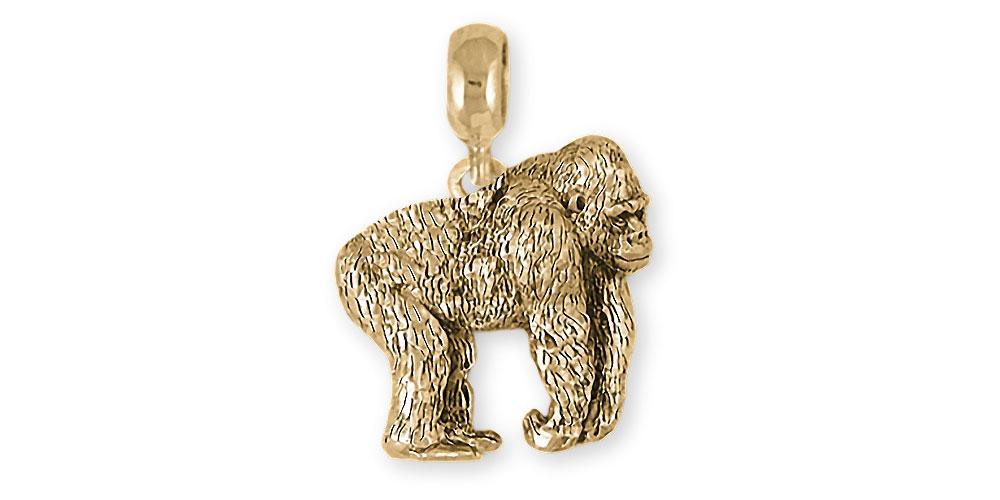 Gorilla Charms Gorilla Charm Slide 14k Gold Gorilla Jewelry Gorilla jewelry