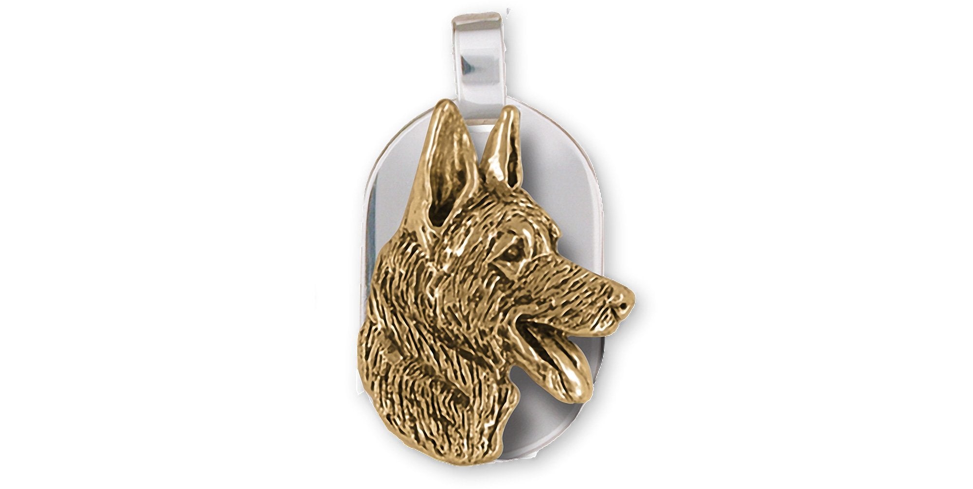 Real State Broker German Shepherd Necklace Stainless Steel or 18k Gold Dog  Tag 24