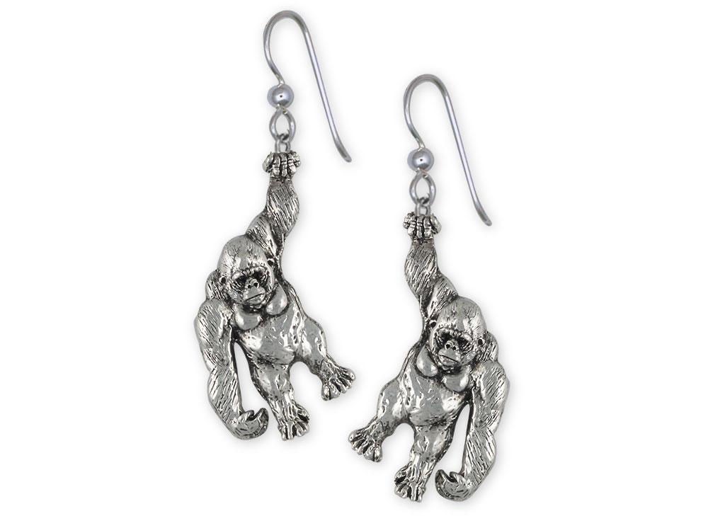 Gorilla Charms Gorilla Earrings Sterling Silver Gorilla Jewelry Gorilla jewelry