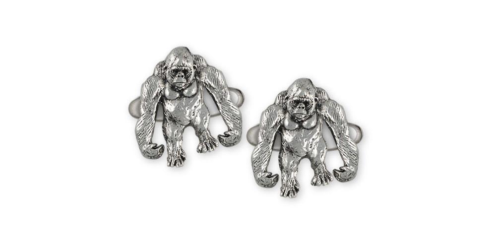 Gorilla Charms Gorilla Cufflinks Sterling Silver Gorilla Jewelry Gorilla jewelry