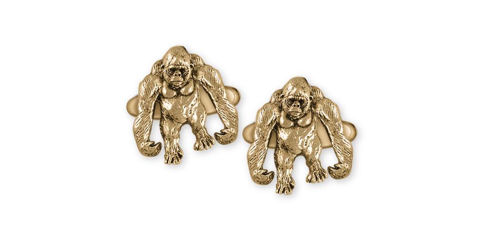 Gorilla Charms Gorilla Cufflinks Gold Vermeil Gorilla Jewelry Gorilla jewelry