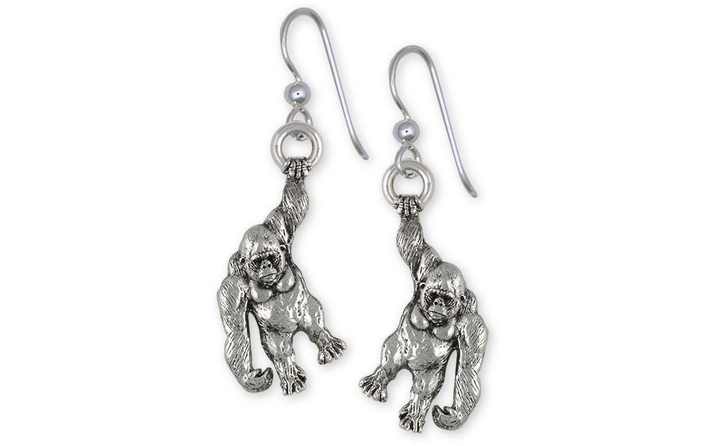 Gorilla Charms Gorilla Earrings Sterling Silver Gorilla Jewelry Gorilla jewelry