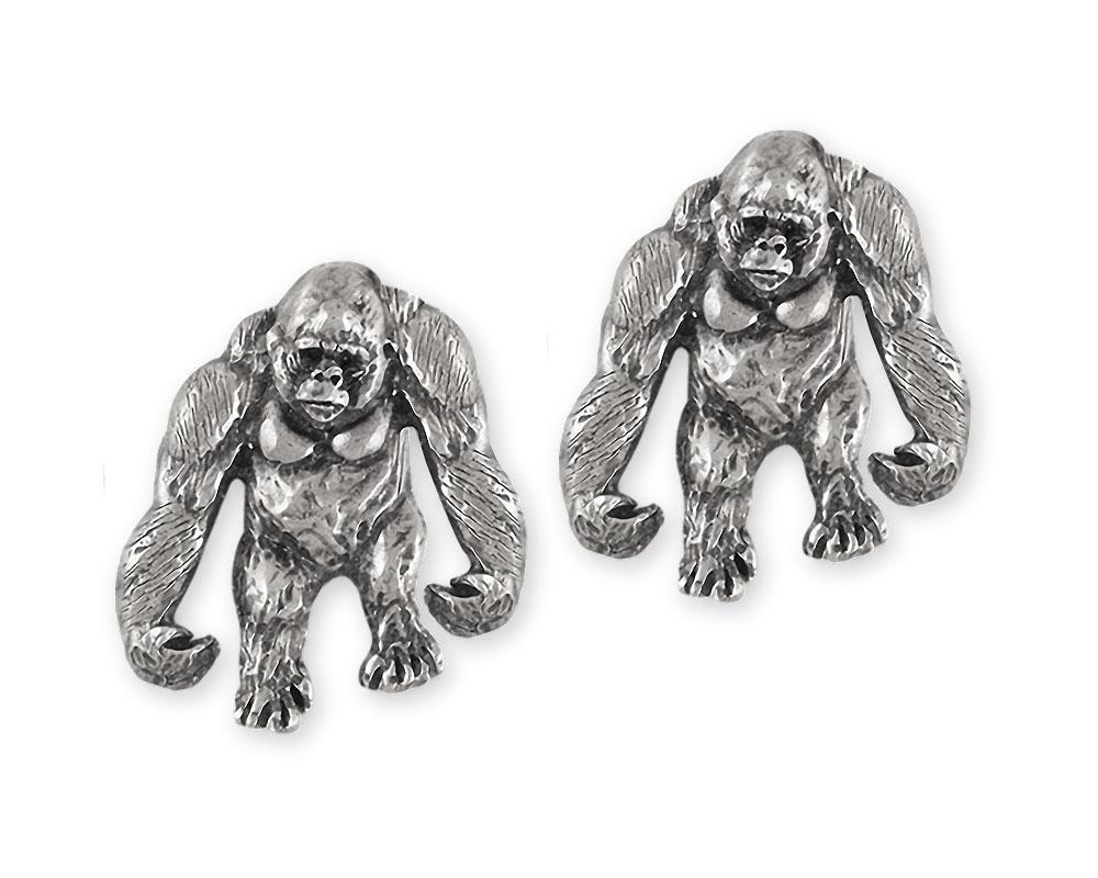 Gorilla Charms Gorilla Cufflinks Sterling Silver Gorilla Jewelry Gorilla jewelry