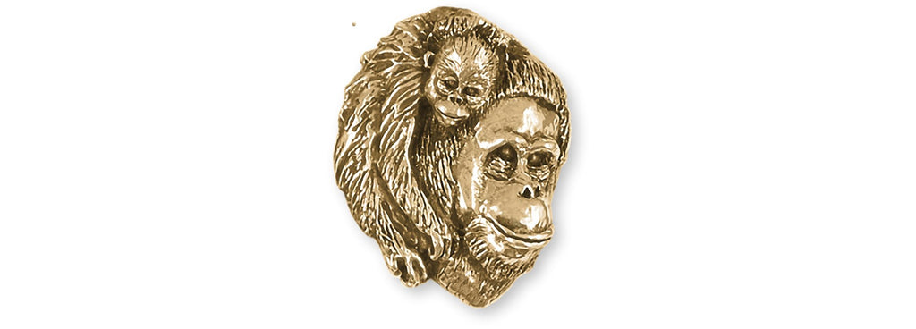 Orangutan Charms Orangutan Brooch Pin 14k Gold Vermeil Orangutan And Baby Jewelry Orangutan jewelry