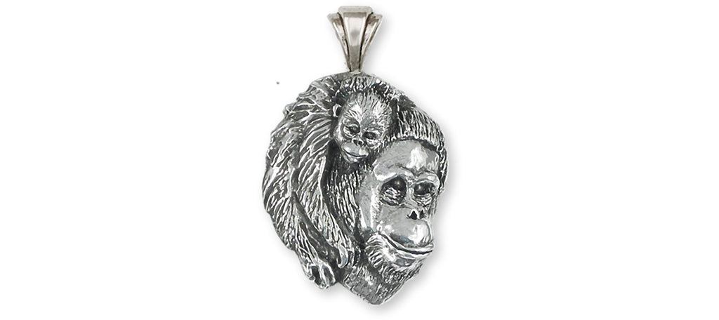 Orangutan Charms Orangutan Pendant Sterling Silver Orangutan And Baby Jewelry Orangutan jewelry