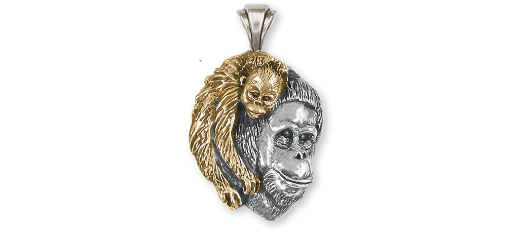 Orangutan Charms Orangutan Pendant 14k Gold Vermeil Orangutan And Baby Jewelry Orangutan jewelry