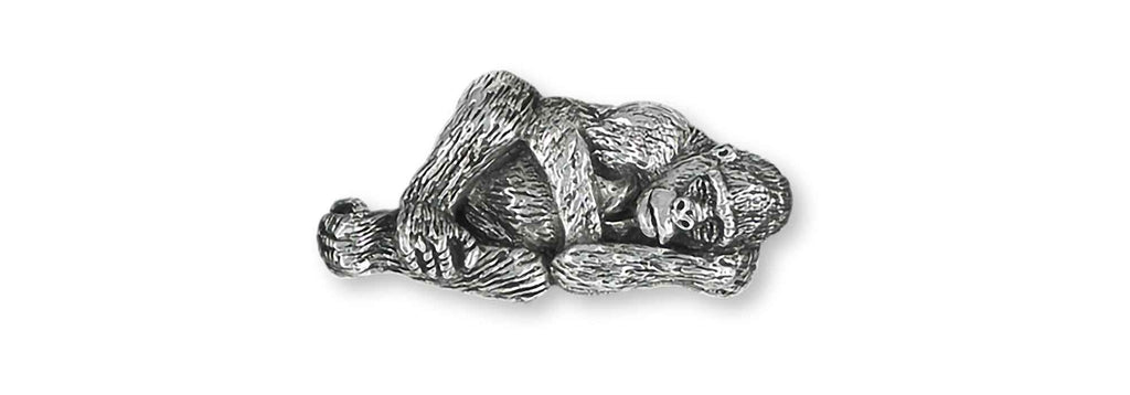 Gorilla Charms Gorilla Brooch Pin Sterling Silver Gorilla Jewelry Gorilla jewelry