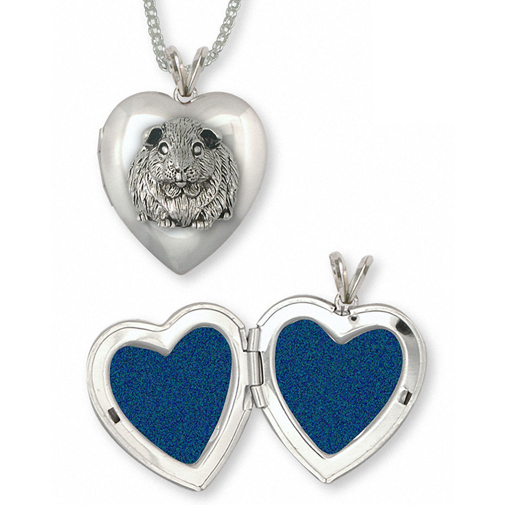 Guinea Pig Charms Guinea Pig Photo Locket Sterling Silver Piggie Jewelry Guinea Pig jewelry