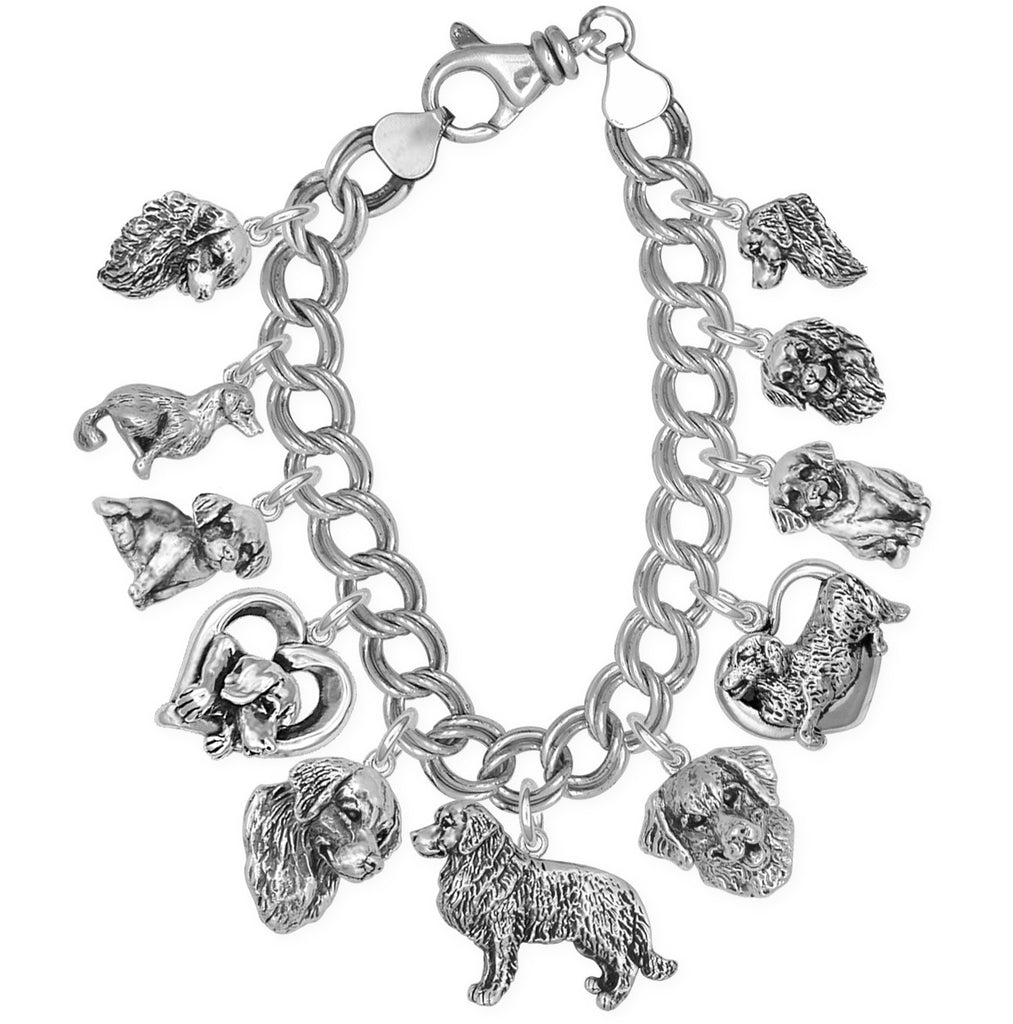 Golden Retriever Charms Golden Retriever Charm Bracelet Sterling Silver Dog Jewelry Golden Retriever jewelry