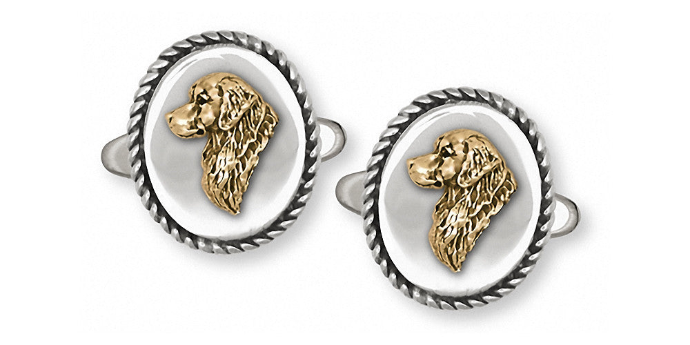 Golden Retriever Charms Golden Retriever Cufflinks Silver And Gold Dog Jewelry Golden Retriever jewelry