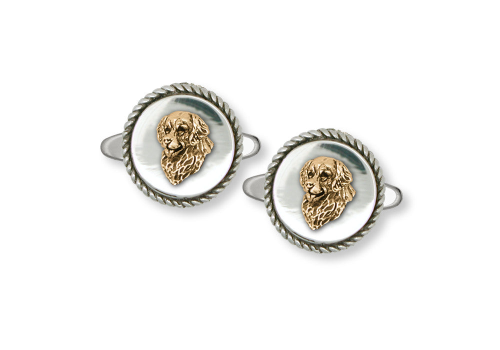 Golden Retriever Charms Golden Retriever Cufflinks Silver And Gold Dog Jewelry Golden Retriever jewelry