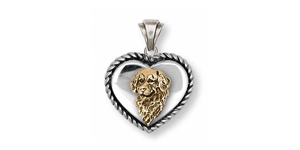 Golden Retriever Charms Golden Retriever Pendant Silver And Gold Dog Jewelry Golden Retriever jewelry