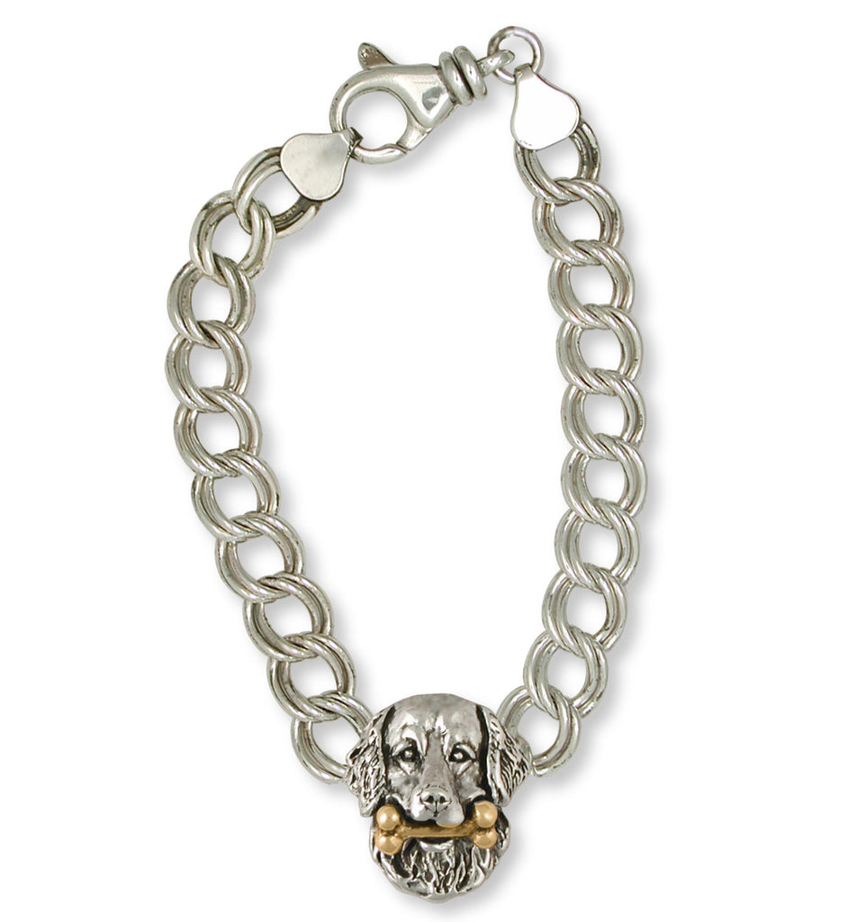 Golden Retriever Charms Golden Retriever Bracelet Silver And Gold Dog Jewelry Golden Retriever jewelry