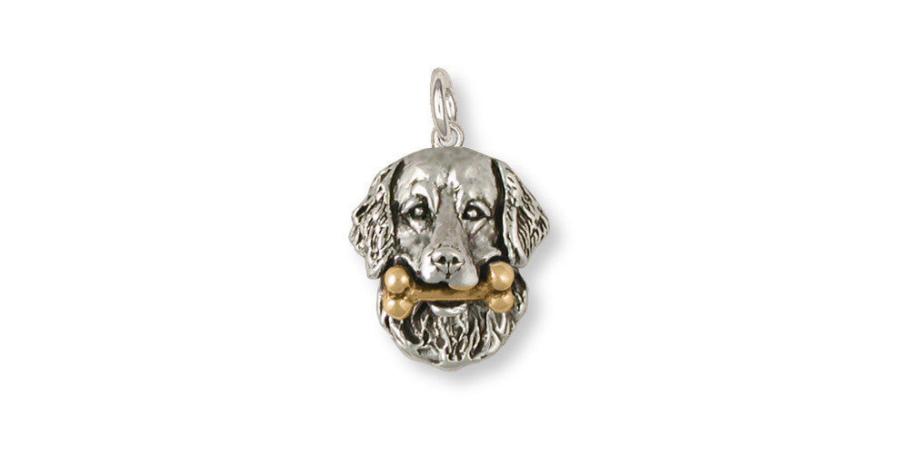 Golden Retriever Charms Golden Retriever Charm Silver And Gold Dog Jewelry Golden Retriever jewelry
