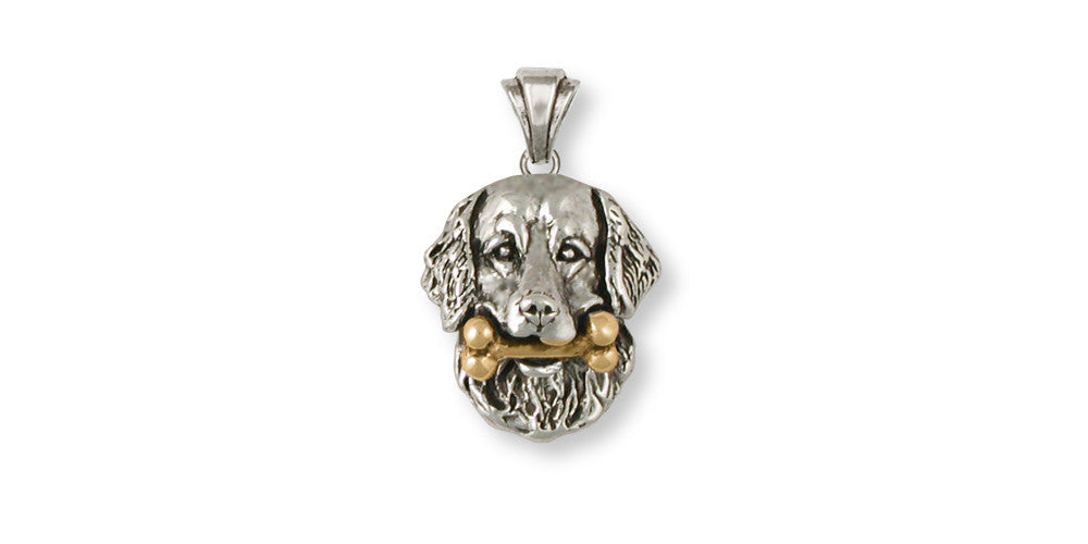 Golden Retriever Charms Golden Retriever Pendant Silver And Gold Dog Jewelry Golden Retriever jewelry