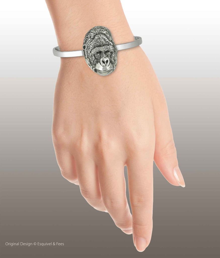 Mountain Gorilla Jewelry Sterling Silver Handmade Gorilla Bracelet  GRL1-CB