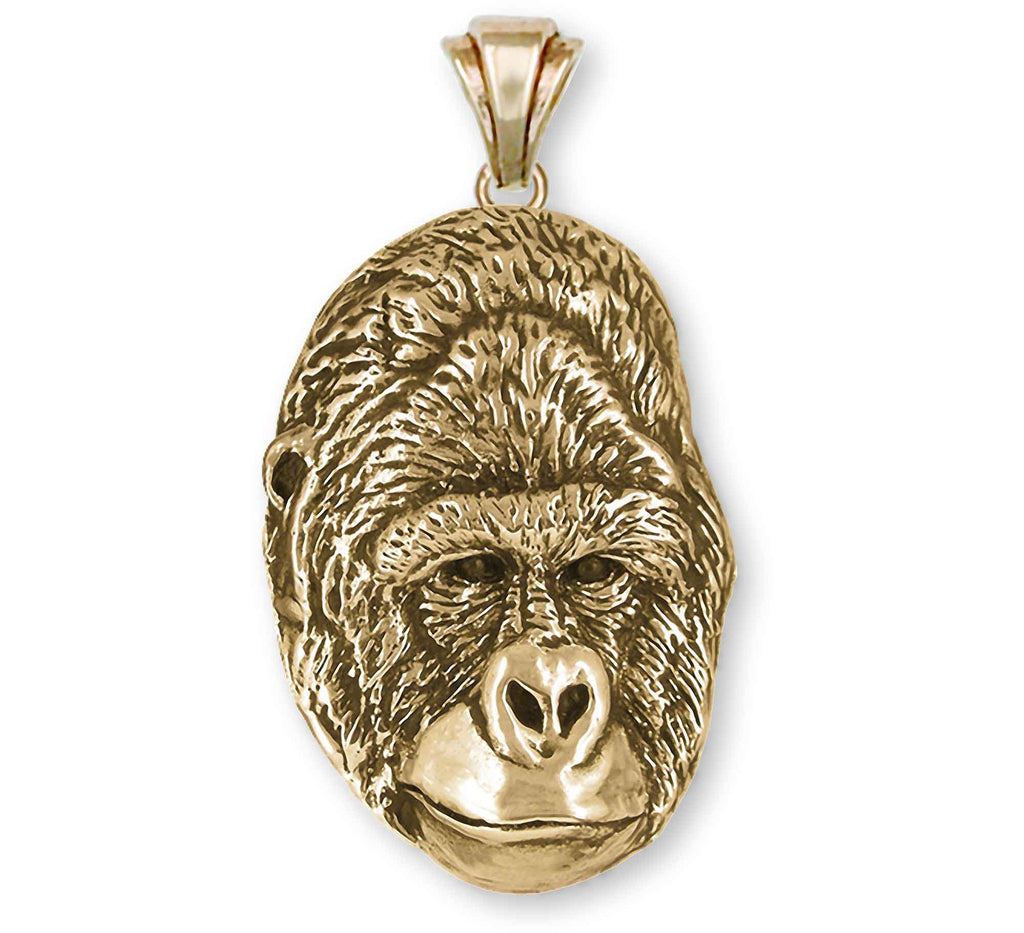 Mountain Gorilla Charms Mountain Gorilla Pendant 14k Yellow Gold Gorilla Jewelry Mountain Gorilla jewelry