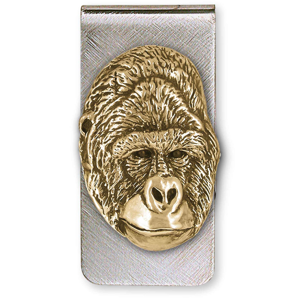 Mountain Gorilla Charms Mountain Gorilla Money Clip Yellow Bronze And Stainless Steel Gorilla Jewelry Mountain Gorilla jewelry