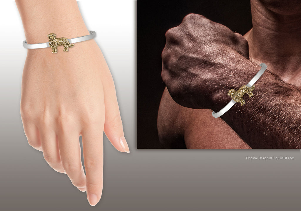 Golden Retriever Jewelry Silver And 14k Gold Handmade Golden Retriever Bracelet  GRT2-TNCB